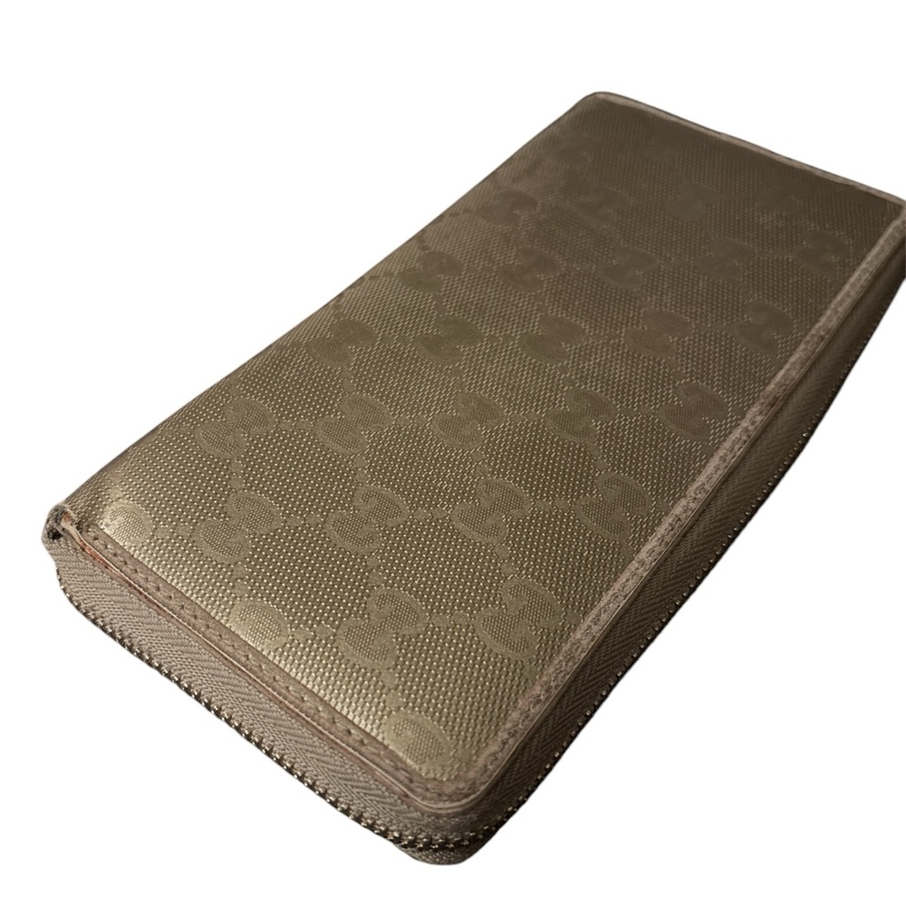 GUCCI Monogram Twins Large Zip Around Wallet Metallic Bronze - Picture 14 of 16